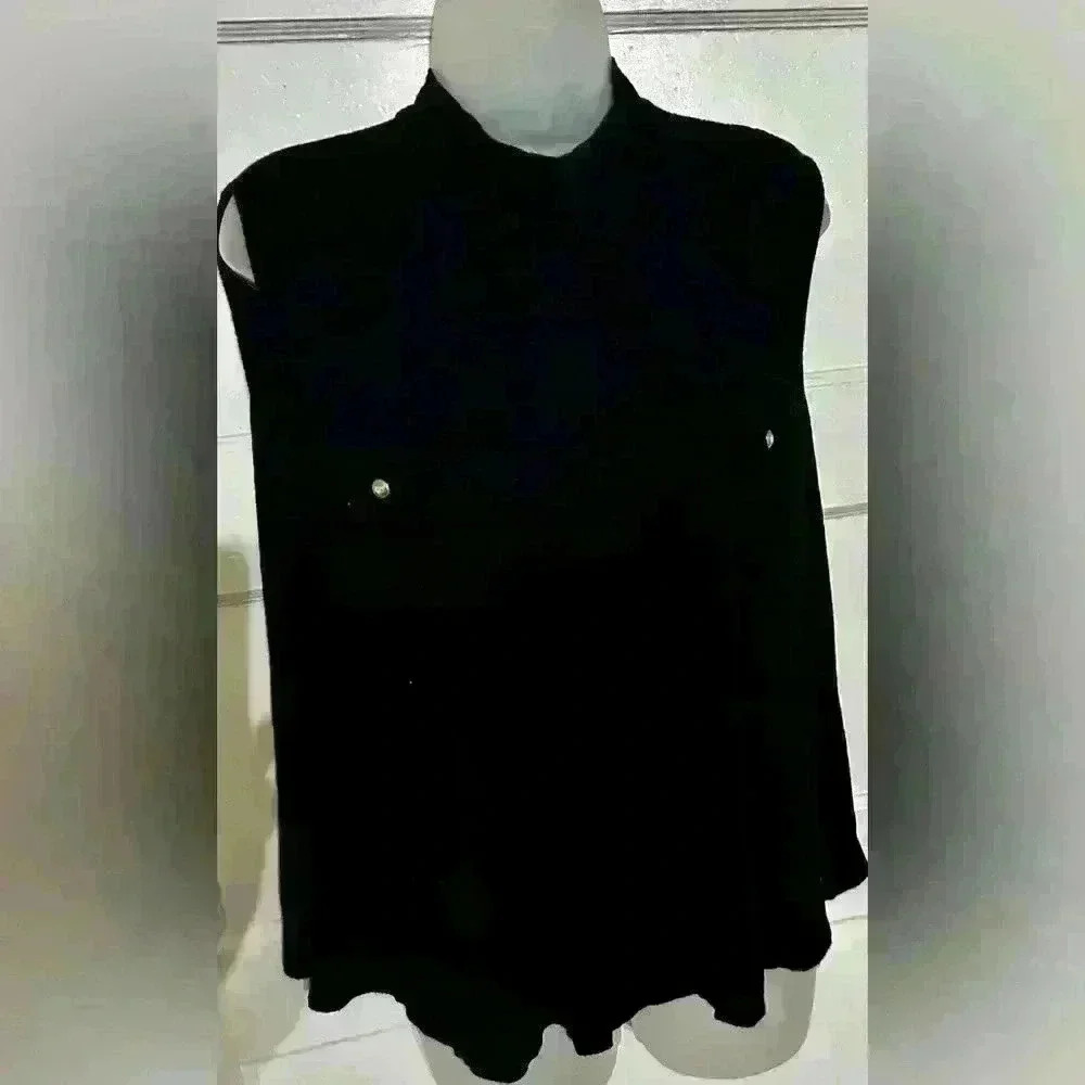 Destiny 101 Flowy Mock Neck Sleeveless‎ Top Size Large